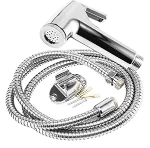 MAWSON Jet Spray Health Faucet ABS with Rabbit Cleaning System, 1.5 m Long S.S Flexible Tube and Wall Hook (Silver)