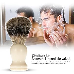 Anself Professional Hair Shaving Brush Pure Badger Barber Salon Resin Handle Men Facial Beard Cleaning Appliance Shave… - Image 2