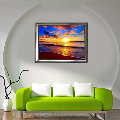 Amazingdeal365 Motiv-Sonnenuntergang und Küste 5D DIY Diamond Stickerei Malerei Kreuzstich Kinderhandarbeit zum Lernen für Balkon,Terasse,Café,Kinderzimmer,Wohnzimmer, Schlafzimmer, Arbeitszimmer usw. - 3