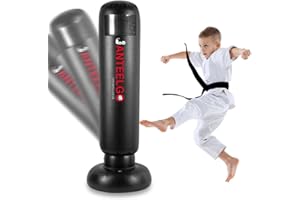 Punching Bag for Kids, JanTeelGO 59 Inch Inflatable Boxing Bag - Birthday Gifts for Boys & Girls Age 3-12 for Practicing Karate, Taekwondo, MMA