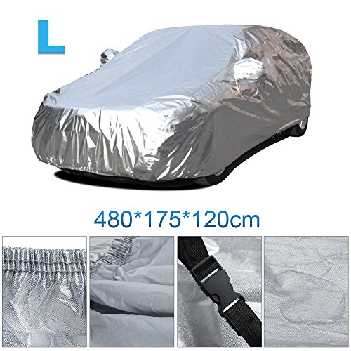 Vinteky®Cubierta del coche a prueba de agua a Prueba de Polvo Anti-UV Resistente lonas llenas de garaje cubierta exterior especial resistente al agua para espejo retrovisor (L)