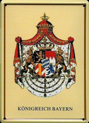 Bayern Mini tin tin sign / Kingdom of Bavaria - 8 x 11 CM with Retro Metal tin Plaque sign