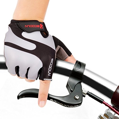 iCreat Damen / Herren Kurze Rennrad Handschuhe Power Fahrrad Active Gloves mit Geleinlage - 2