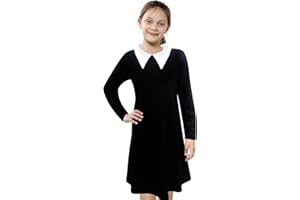 A2Z 4 Kids Girls Swing Dress Long Sleeves Peter Pan Collar Party Fashion Flared Dress Kids Gothic School Girl Uniform Dresses Age 5-6 Years, 7-8 Years, 9-10 Years, 11-12 Years and 13 Years