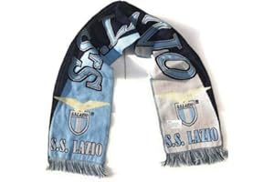 TOYSGIOCATTOLI ABCTEXILE Nuova Sciarpa Lazio Tifoso Jaquard Ufficiale -Scritta - S.S.Lazio - 140 X20 CM Circa Prodotto Ufficiale Autorizzato con Ologramma