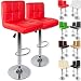 Produktbild Kesser® 2er Set Barhocker Barstuhl Tresenhocker Küchenhocker Loungesessel Esszimmerstuhl  Höhenverstellbar  360° drehbar  Chromfuß | Gepolsterte Sitzfläche | Farbe: Rot