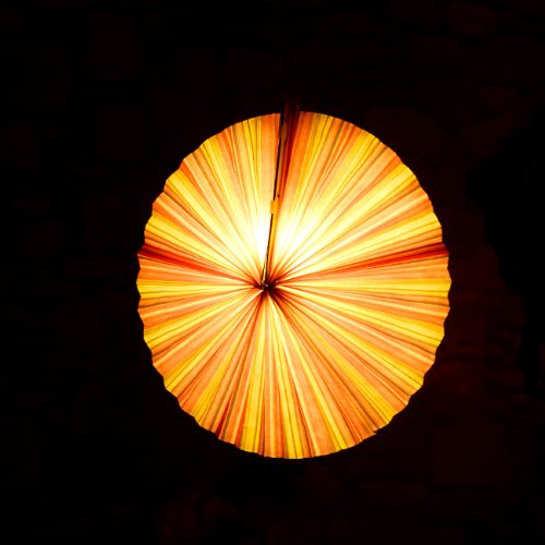 Lunartec Papierleuchte „Rad“ – Frühlingsfarben inkl. Fassung und Kabel - 2