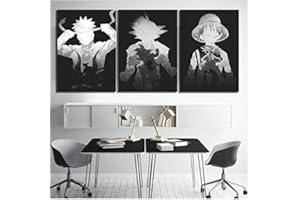 JRDWLH Leinwanddrucke 3 Stück Goku Luffy Und Naruto Cartoon Bilder Dragon Ball One Piece Naruto Anime Poster Wandmalereien Kein Rahmen Leinwanddrucke