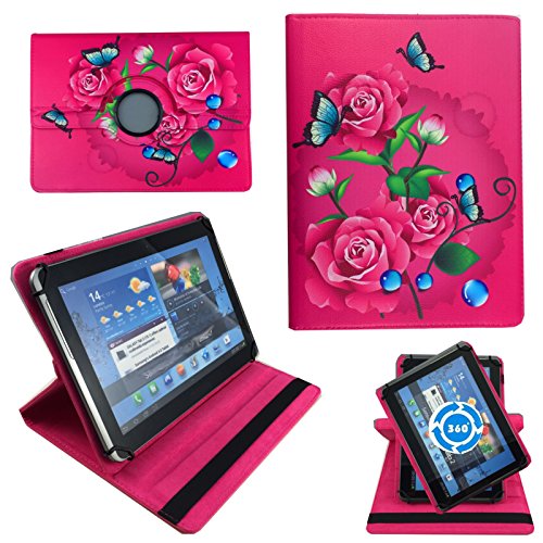 PINKE BLUME 10 Zoll Tablet Tasche Schutz Hülle Stand Etui für Artizlee ATL-21 + Stift