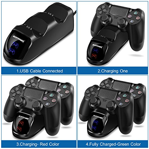 PS4-Controller-Charger-ECHTPower-DualShock-4-Charger-Dock-Dual-Charger-with-Charging-Station-for-Sony-Playstation-PS4-Slim-Pro-Wireless-with-Charging-Cables-and-Elegant-LEDs