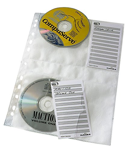 Durable 522219 CD/DVD-Hüllen A4 für 4 CDs/DVDs, aus PP, Beutel à 5 Stück, transparent - 4
