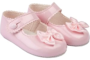 EARLY DAYS Baypods, Baby Shoes for Girls, Soft Soled Pre Walker Shoes, Soft Faux Leather Baby Shoes, Made in England