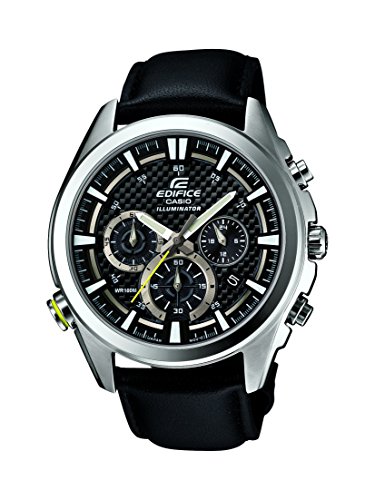 Casio Herren-Armbanduhr XL Edifice Analog Quarz Leder EFR-537L-1AVEF Casio Herren-Armbanduhr XL Edifice Analog Quarz Leder EFR-537L-1AVEF