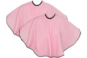 Granvoo 2 Pezzi Mantella Corta per Taglio Capelli, Mantella da Parrucchiere Professionale, Scialle per Barbiere Impermeabile, Mantelle per Shampoo Trucco, Mantella per Tinta dei Capelli in Nylon