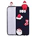Produktbild SevenPanda Samsung Galaxy S8 Handyhülle, 3D Weihnachten Weihnachtsmütze/Weihnachtssocke/Weihnachtsmann Muster TPU Soft Haut Hülle für Samsung Galaxy S8 2017 - Schwarz/Weihnachtsmann