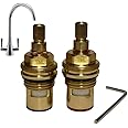 Franke Eiger Compatible Pair of Ceramic Tap Cartridges | Valves Quarter Turn 28 Spline