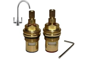 TAP MAGICIAN Franke Eiger Compatible Pair of Ceramic Tap Cartridges | Valves Quarter Turn 28 Spline