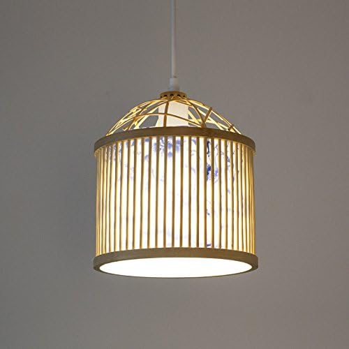 Handmade Bamboo Weave Pendant Lights Chandeliers Chinese Blue And White Porcelain Sheepskin Antique Wood,Red