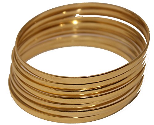 Diamantados of Florida Brazalete semanario Chapado en Oro de 18 Quilates, 2 3/8 Pulgadas, 4 mm