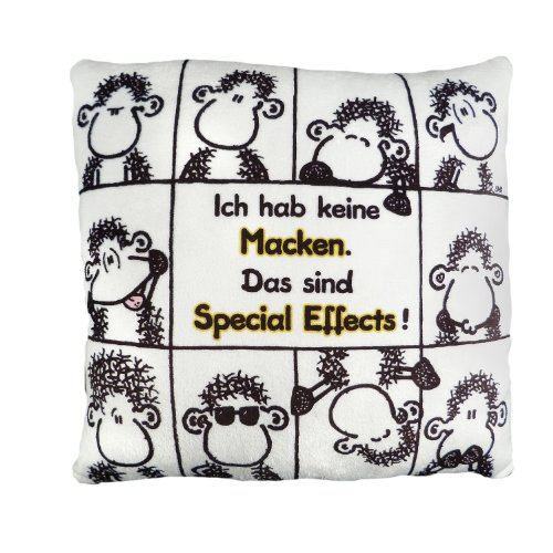 Sheepworld 42382 Plüschkissen "Das sind keine Macken …", 25 cm x 25 cm