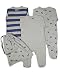 The Essential One - 3 Pack Baby Boy Bear Sleepsuits Babygrows- Blue Grey - Newborn - ESS137
