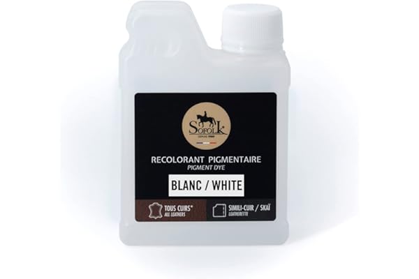 Sofolk - Pintura Cuero/Polipiel - Recoloración para cuero dañado, rayado, arañado, descolorido - Volante de coche, asiento de coche, sofá, zapatos - 250ml - 00-WHITE