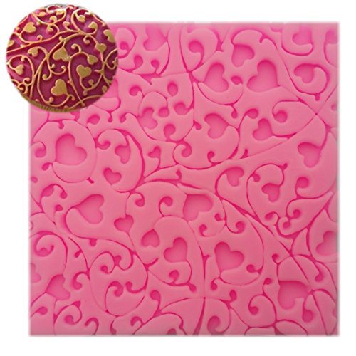 SHINA Herz-lines Torten Rand Spitze Effekt SILIKON AUSSTECHER Ausstechform Marzipan Fondant Deko für Tortedeko Tortenrand Deko