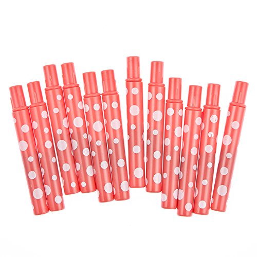 Davidsonne 12pcs Makeup Lip Brush Retractable Plastic Professional Cosmetic Pink