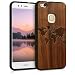 Produktbild kwmobile Holz Schutzhülle für Huawei P10 Lite - Hardcase Hülle mit TPU Bumper Walnussholz in Weltkarte Umriss Design Dunkelbraun - Handy Case Cover