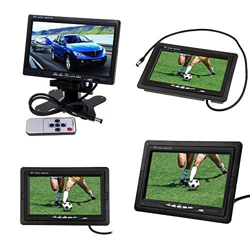 BW 7 inch High Resolution 800*480 TFT Color LCD Car Rear View Camera Monitor Support Rotating The Screen and 2 AV Inputs