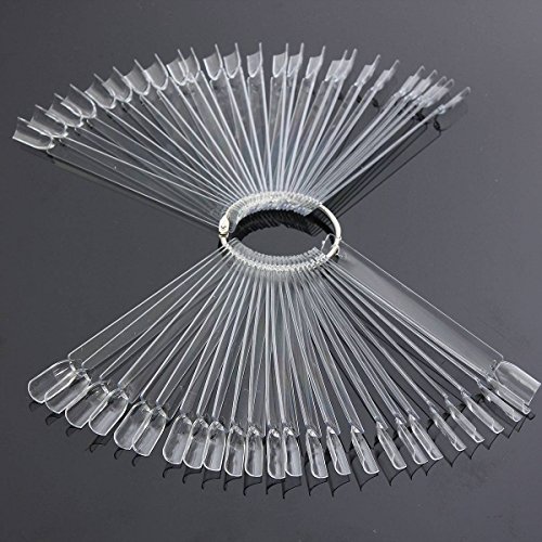 DANCINGNAIL 50st Nail Art Tips Stick Display Nagellack Praxis Klar - 4