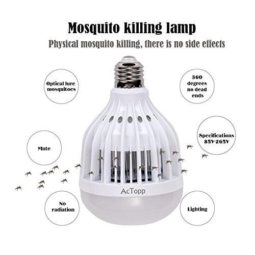 AcTopp Fluginsekten-Vernichter 2017 Neu Mehrfunktional Light Bulb Fliegenfänger Insektenvernichter Mückenschutz Birne für Haushalt Moskito Insekten Mücken Killer Mückenfalle Lampe E27 im Raum 10W - 4