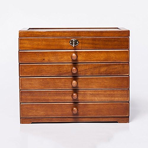 S-N-H European Solid Wood Jewelry Box With Lock Jewelry Box Jewelry Jewelry Necklace Storage Box ( Color : B-29*18.5*24.5 )