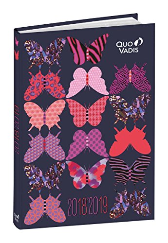 Quo Vadis - 1 Agenda Scolaire Journalier Août 2018 à Juillet 2019 - Visuel : Papillons Argentés - 12x17 cm francais Quo Vadis - 1 Agenda Scolaire Journalier Août 2018 à Juillet 2019 - Visuel : Papillons Argentés - 12x17 cm francais