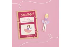 COTTON TWIST Kids Make Your Own Ballerina Peg Doll Craft Kit - Unisex Children Creative Fun Game Play Set Activity Box for Boys & Girls - Single Unit