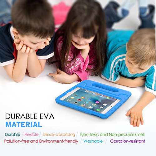 MoKo Hülle für iPad Mini 4 – Superleicht EVA Stoßfest Kinderfreundlich Kinder Schutzhülle mit umwandelbarer Handgriff Handle und Standfunktion für Apple iPad Mini 4 7.9 Zoll 2015 Genaration Tablet, Blau - 6