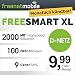 Produktbild freenetmobile freeSMART XL im D-Netz, 1 Monat Laufzeit (monatlich kündbar), 2000 MB Internet-Flat mit maximal 42 MBit/s, 100 Min in alle deutschen Netze, monatlich nur 9,99 EUR, 25 EUR Bonus bei Rufnummernmitnahme, Triple-SIM-Karten