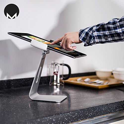 CONMDEX iPad Pro Ständer Aluminium für iPad Pro 9,7 Zoll iPad Pro 12,9 Zoll, Surface Pro 4, Samsung Galaxy Tab und andere Tablets, um 360 ° drehbar, silberfarben - 5