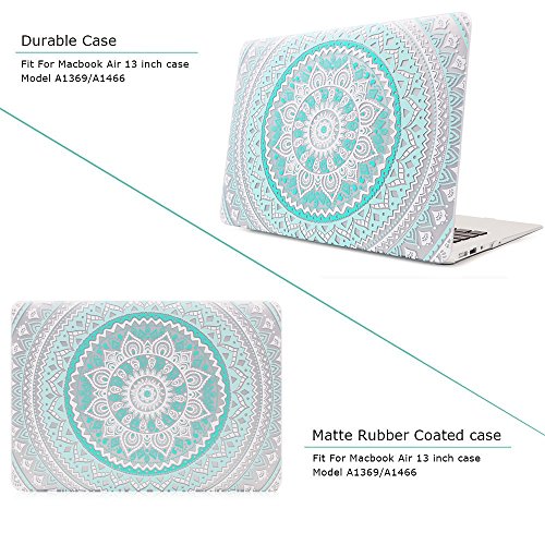 Case MacBook Air 13 Hülle Blau und weiß，iCasso Medallion Design Ultra Slim Dünn Kratzfeste matt rutschfest Hartschale Kunststoff Schutzhülle Snap case für MacBook Air 13 Zoll (Modell: A1369 / A1466) - 3