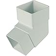 FLOPLAST 65mm Square Downpipe 112.5 Degree Offset Bend - White - Pack of 2