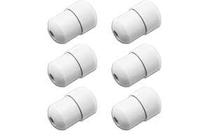 NA 6 Pcs Connector Metal Chrome Bathroom Light Pull Cord Joiner with Connector Clip Weighted Acorn Cord Pull Cord for Ceiling Light Switches Shower Blinds Fan Pull White