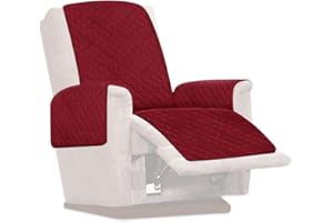 Muross Reversible Recliner Chair Protector, Waterproof Furniture Protector Slip, Nonslip Recliner Cover 1 Seater Chair Sofa Slipcover Armchair Furniture Protector Couch for Pets (Red Wine)
