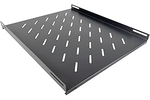 aiten data Bandeja Fija de Rejilla 1U 470 mm de Ancho x 550 mm de Fondo para Armarios Rack de Suelo 19” con 800 mm de Fondo. Acero Laminado. Capacidad 20 Kilos.