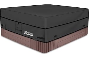 ULTCOVER Waterproof 600D Polyester Square Hot Tub Cover Outdoor SPA Covers 80 x 80 inch, Black