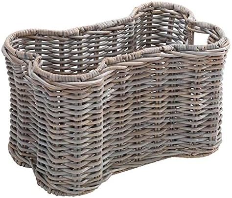 Rattan Bone Pet Toy Basket - Light and Easy to Move - Hand Woven - with Two Hand Holds