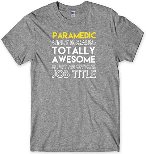 Paramedic Only Because Totally Awesome Is Not An Official Job Title Mens Unisex T-Shirt-Medium-Grey Funny Rude Slogan Present Gift Cool