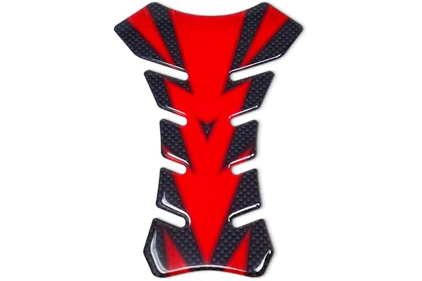 Quattroerre Protection Réservoir Adhésive 3D pour Motos Couleurs Sport, Rouge Carbone, 19 x 13 cm