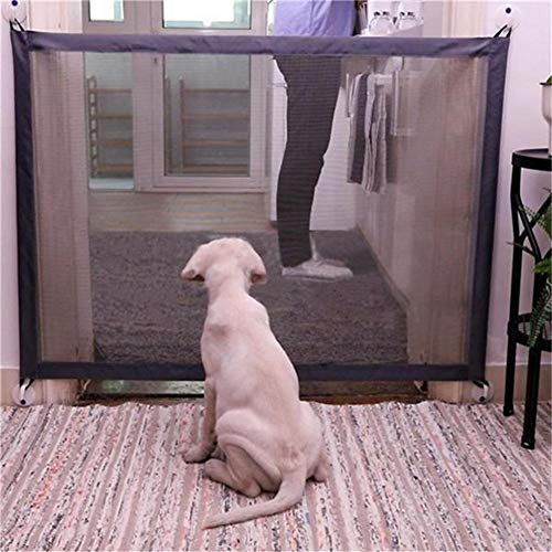 Sel-More Puerta mágica para Perros – Portátil retráctil Plegable de Malla – para Uso en casa Interior – Protección Segura para Perro instala en Cualquier Lugar