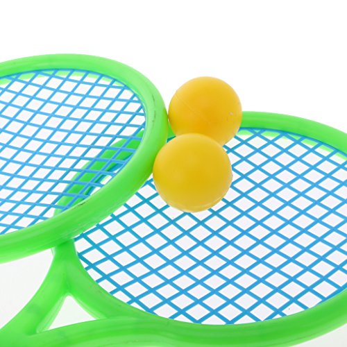 MagiDeal Kids Dual Tennis Racket Ball Set Badminton Outdoor Beach Sports Toys Gifts - Small
