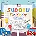 Produktbild Sudoku Kinder Fahrzeuge: Sudoku für Kinder mit süßen Autos Motiven - Sudoku Kinder ab 6 mit über 50 Sudoku Rätsel für Kinder | 3x3 Sudoku - Mitgebsel Kindergeburtstag und Geschenk Mädchen und Jungen